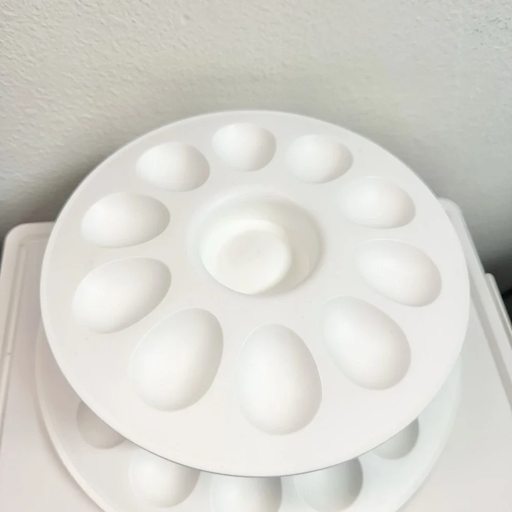 Tupperware White Deviled Egg Keeper Insert Trays Set of 2 Replacement Parts‎